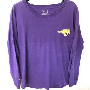 UNI Panthers womens oversized top SMALL purple